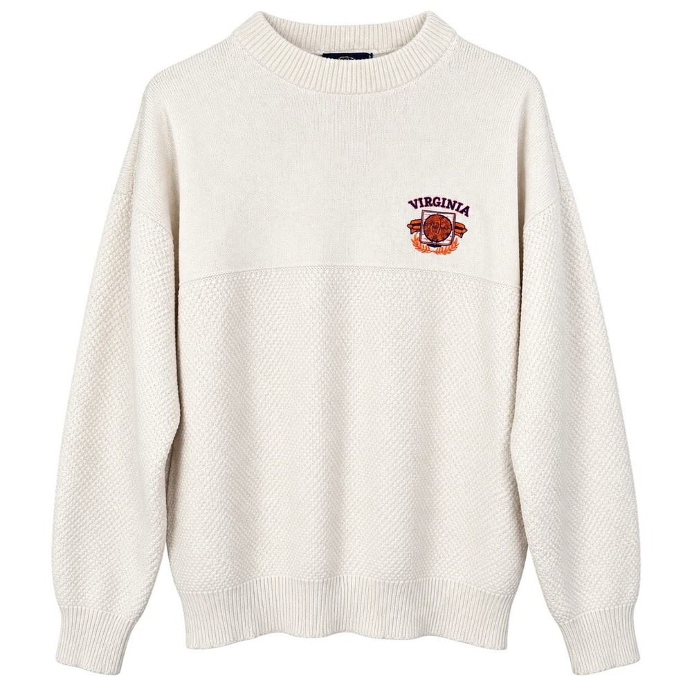 Vintage NUTMEG Virginia Cavaliers Sweater L USA Made Athletic Dept Crewneck 90s